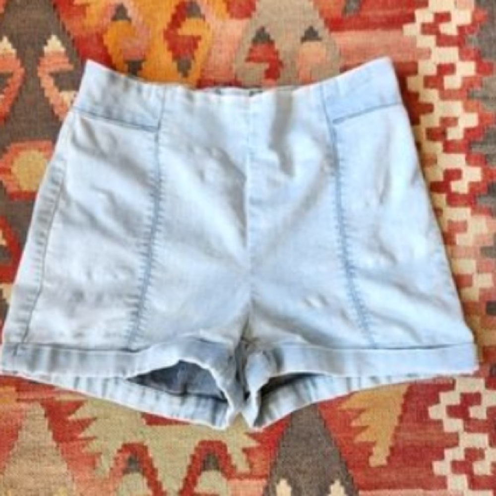 Cooperative High Waisted Denim Shorts w/ Zipper